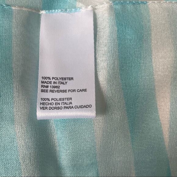 Lightweight Summer Scarf Stripe Light Blue White Made in Italy EUC - Picture 7 of 8